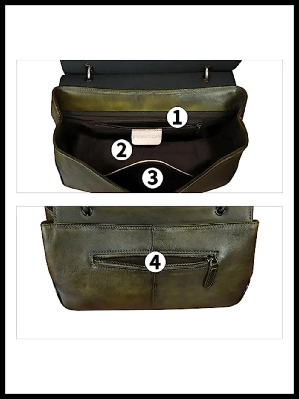 Genuine Leather Satchel Handbag Crossbody Shoulder Bag Vintage